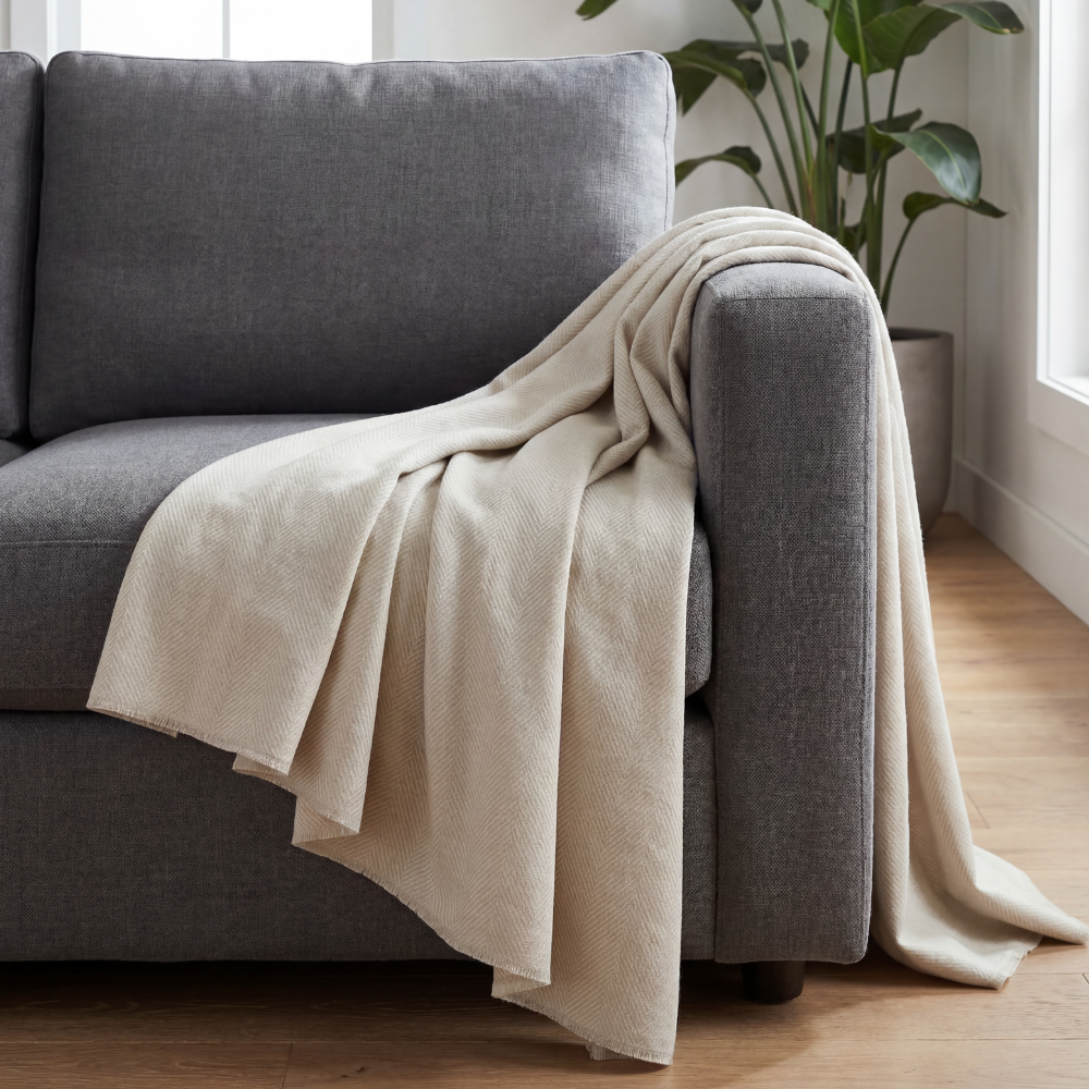 Manta Plain Beige 150x210 cm