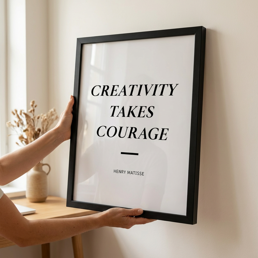 Cuadro Negro Courage 50×70 cm