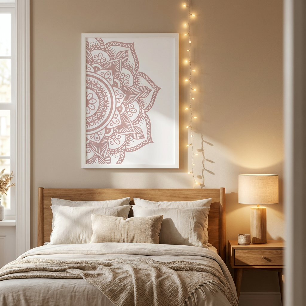 Cuadro Mandala Blanco 50×70 cm