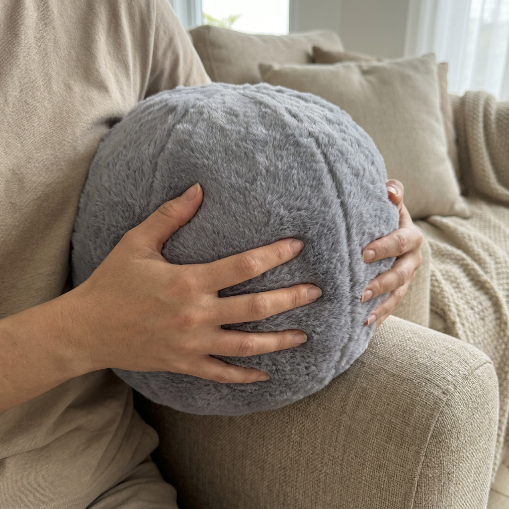 Almohadón Pompon Gris