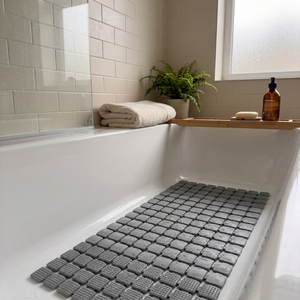 Alfombra Antideslizante Gris Grid (39×73 cm)