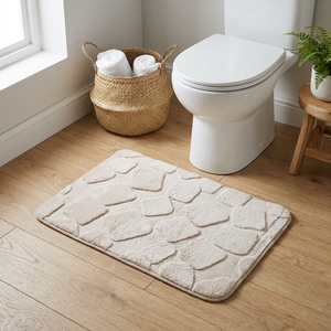 Alfombra de Baño Stone Soft Beige 40 x 60 cm