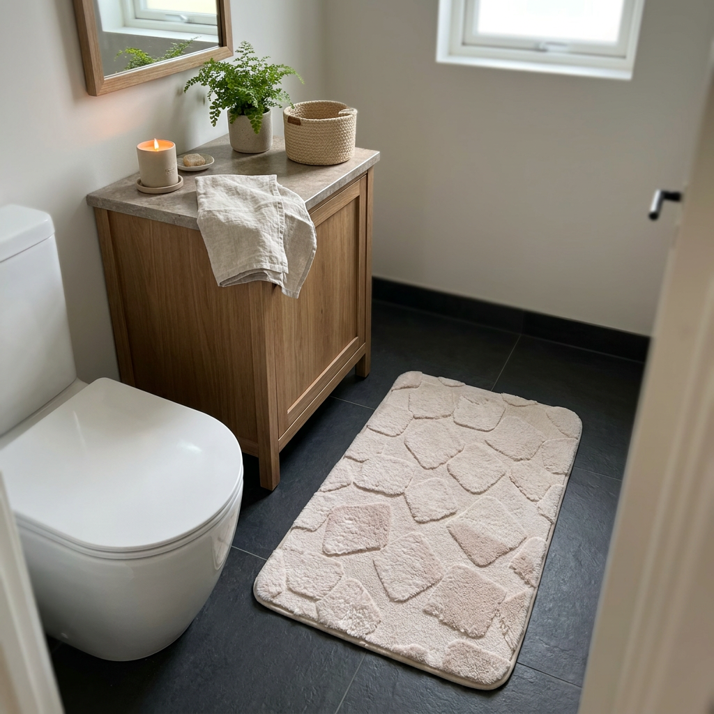 Alfombra de Baño Stone Soft Beige 40 x 60 cm