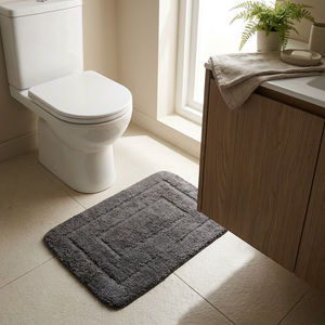 Alfombra de Baño Edge Gris Oscuro 40 x 60 cm