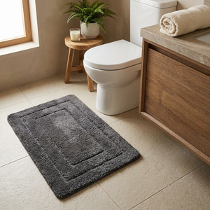 Alfombra de Baño Edge Gris Oscuro 40 x 60 cm