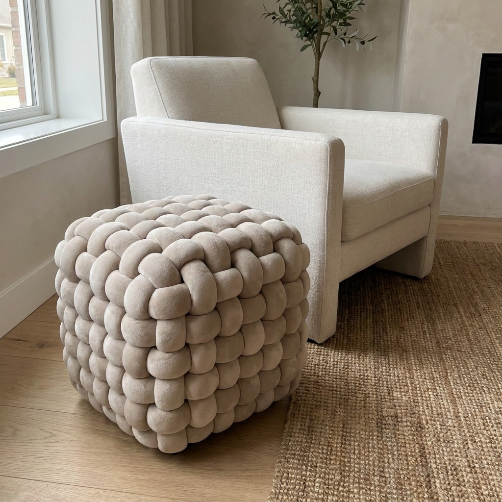Banqueta Marshmallow Gris Chico