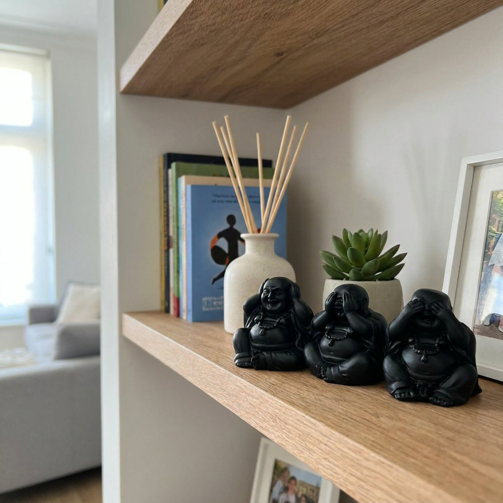Set x3 Budas Sabios Zen Negro
