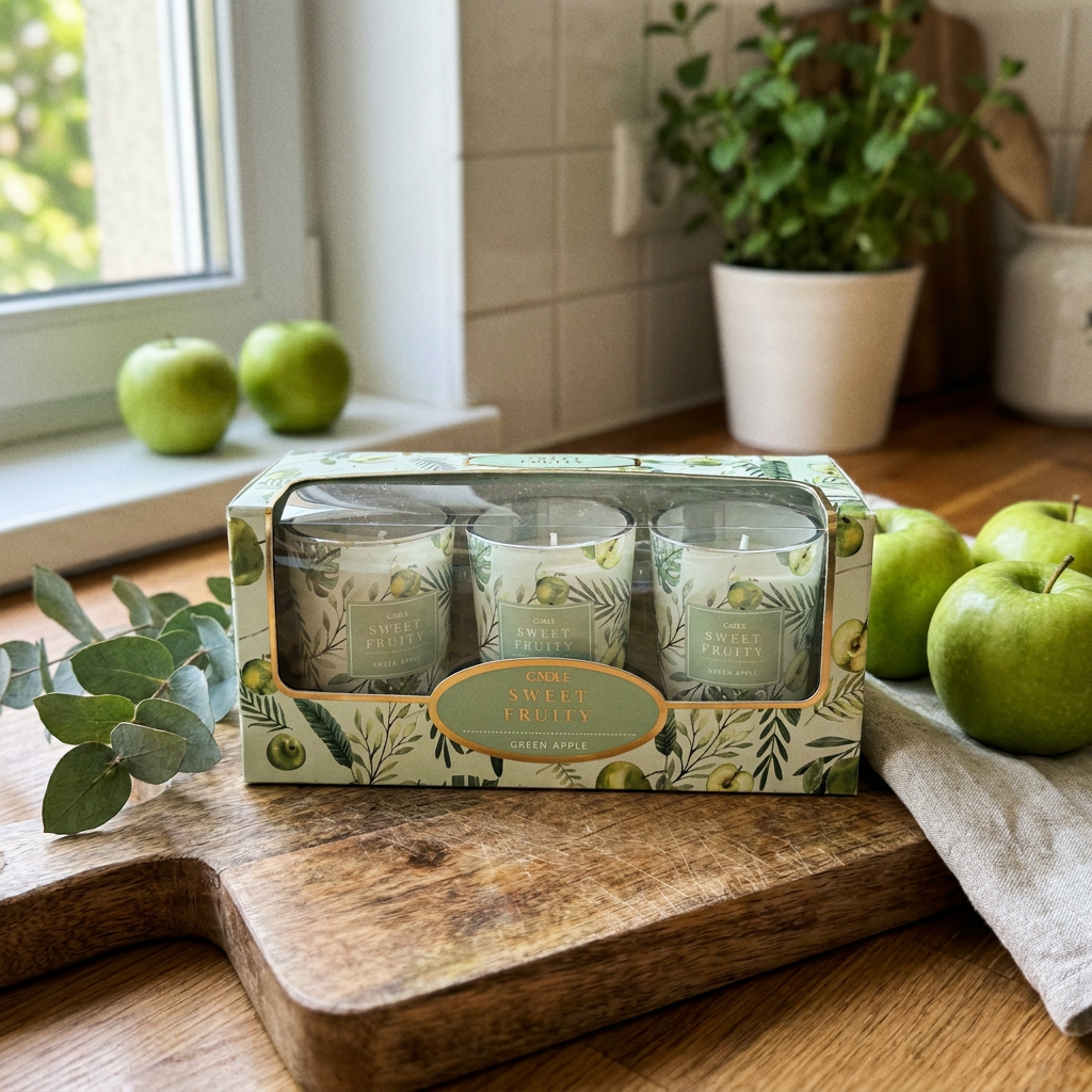 Set x3 Velas Sweet Fruity Green Apple