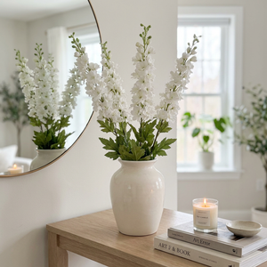 Delphinium White Stem 89 cm