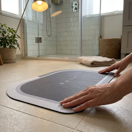 Alfombra Antideslizante Bath Black Curve