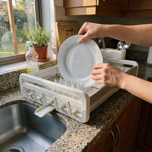 Escurridor Extensible Aluminio Crema
