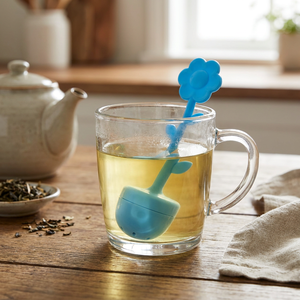 Infusor de Té Silicona Flower Blue