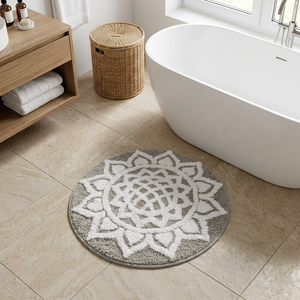 Alfombra de Baño Mandala Gris 60 cm