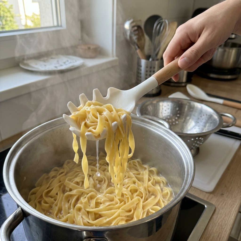 Cuchara Para Pasta de Silicona Blanca