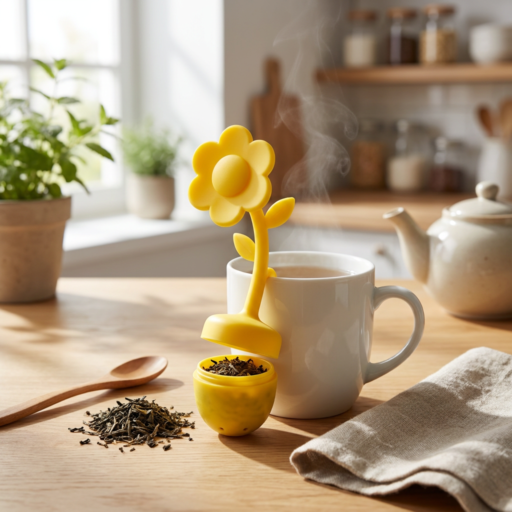 Infusor de Té Silicona Flower Yellow