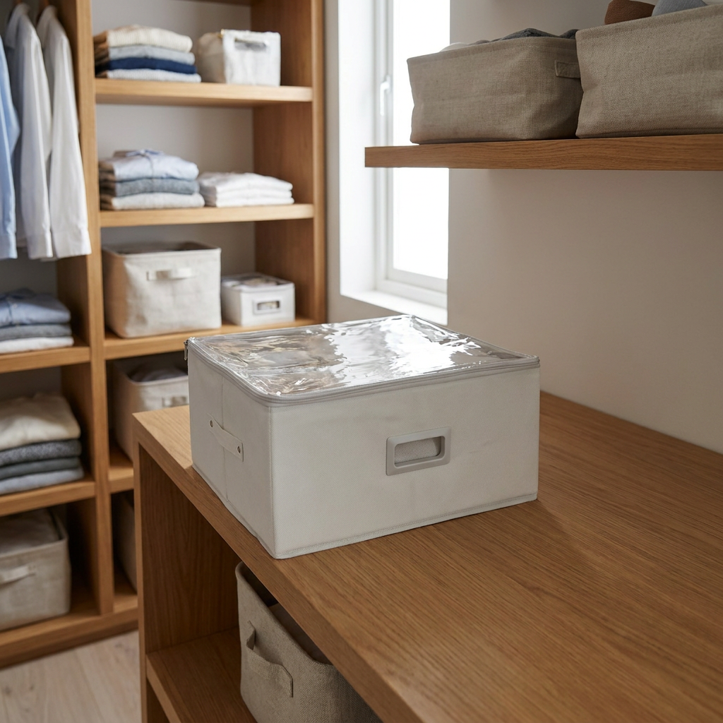 Organizador Zenith con Cierre Transparente M Natural