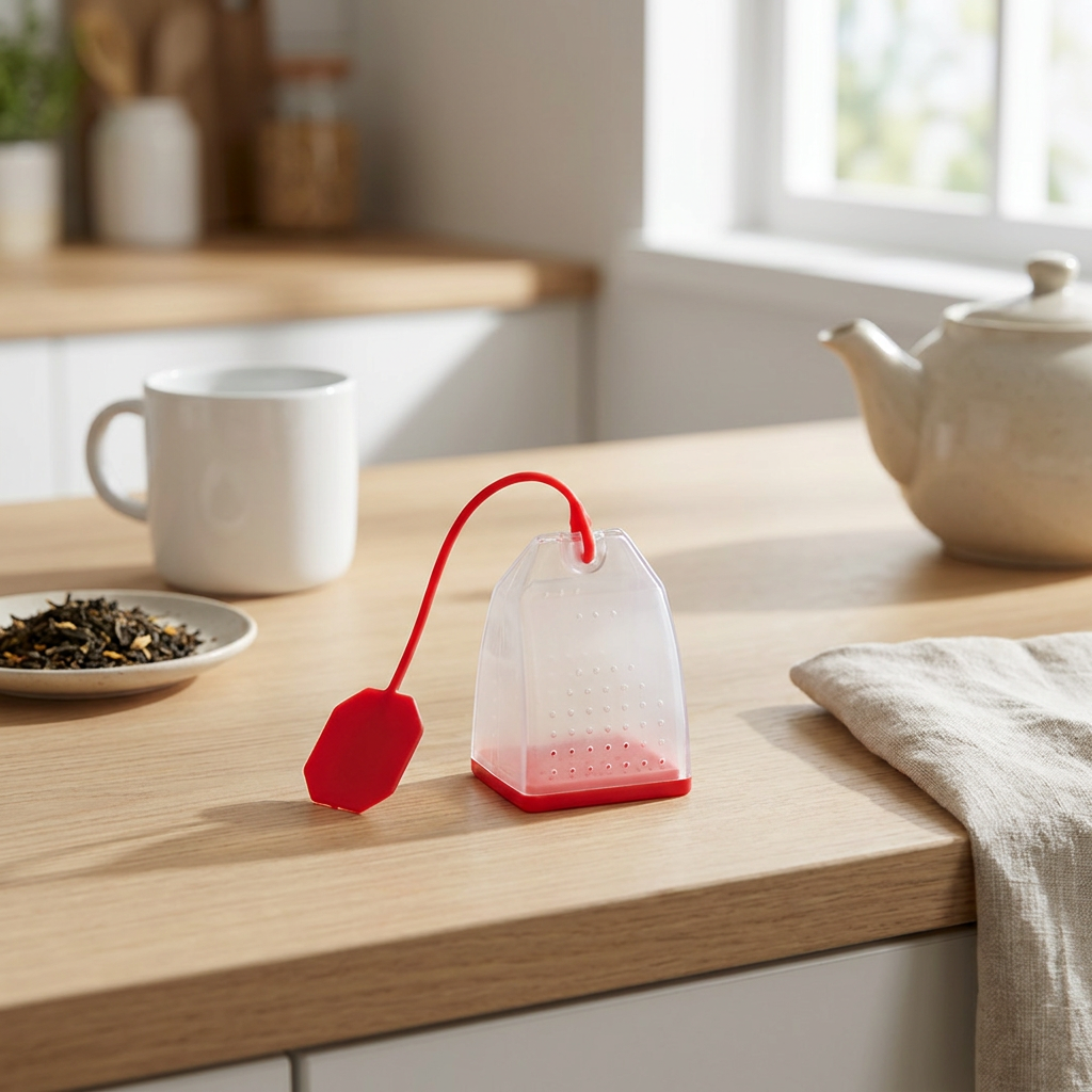Infusor de Té Silicona Saquito Rojo