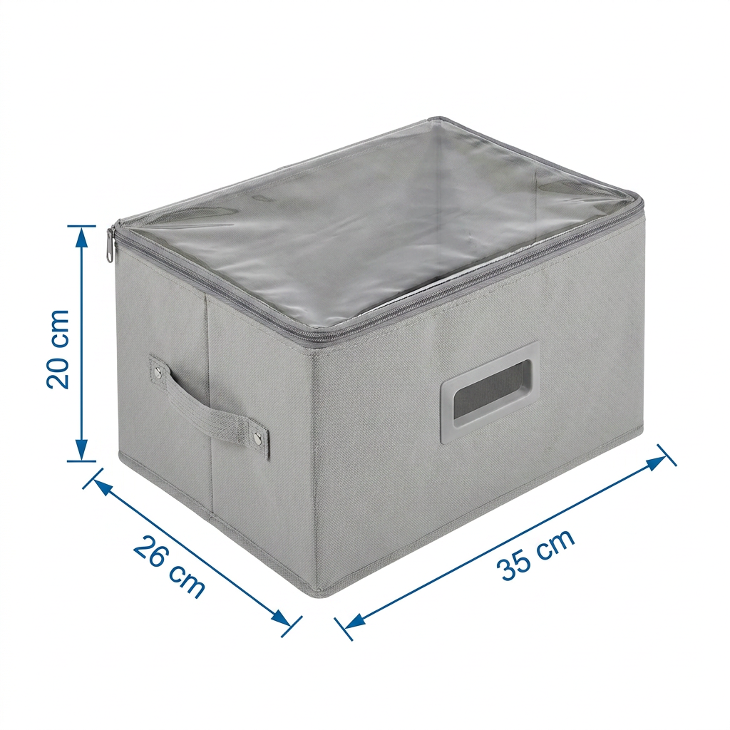 Organizador Zenith con Cierre Transparente M Gris