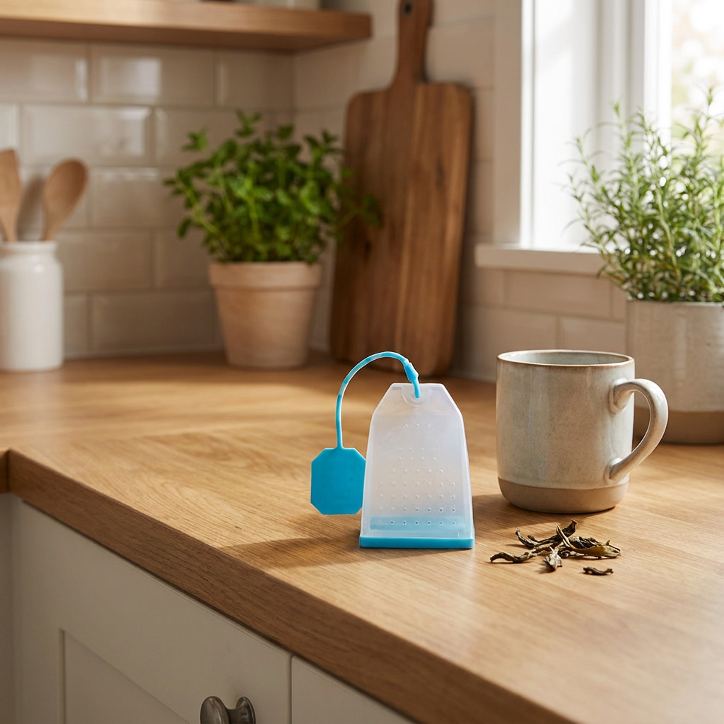 Infusor de Té Silicona Saquito Celeste