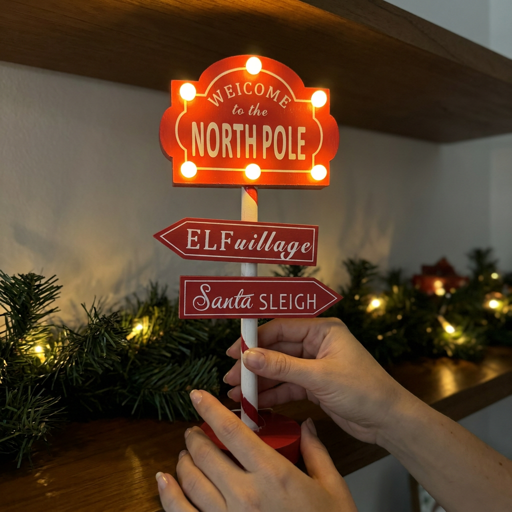 Cartel Luminoso North Pole 36 cm