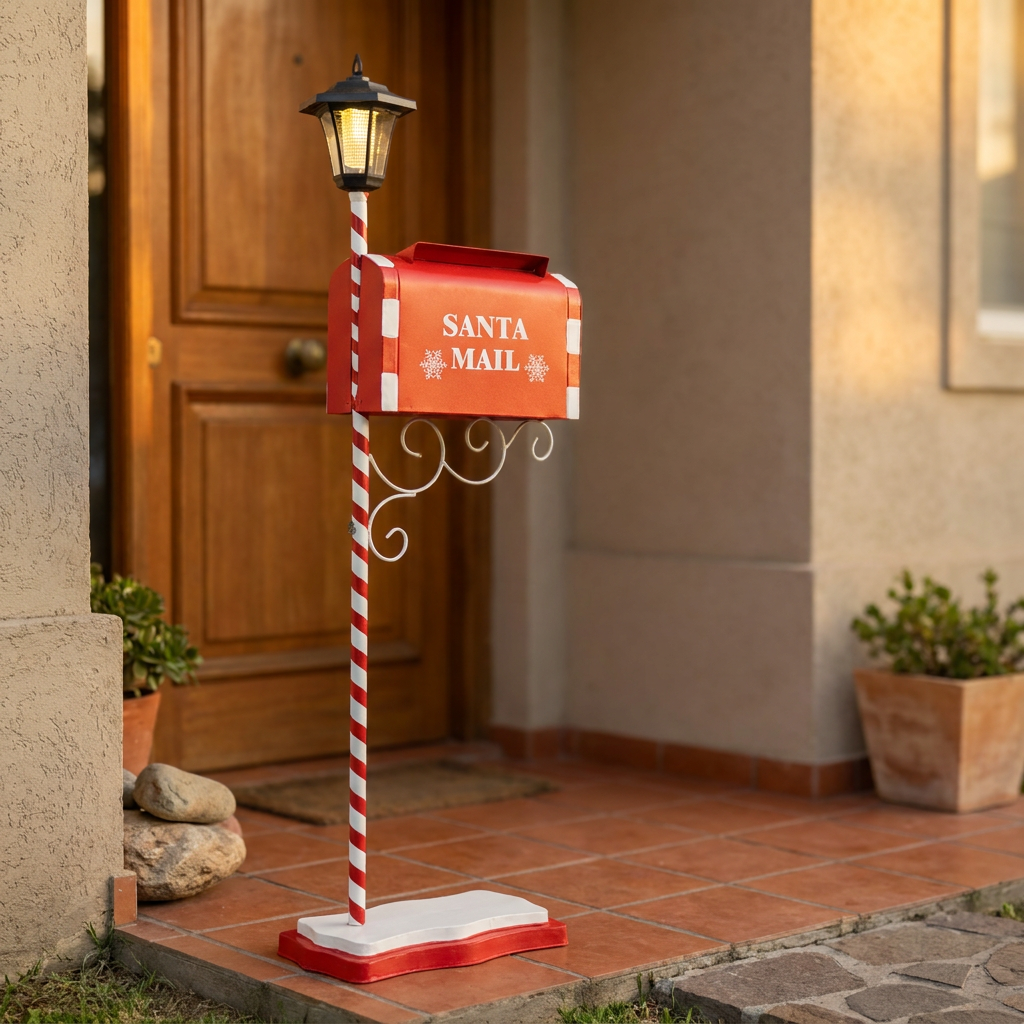 Santa Mailbox con Farol Solar 122 cm