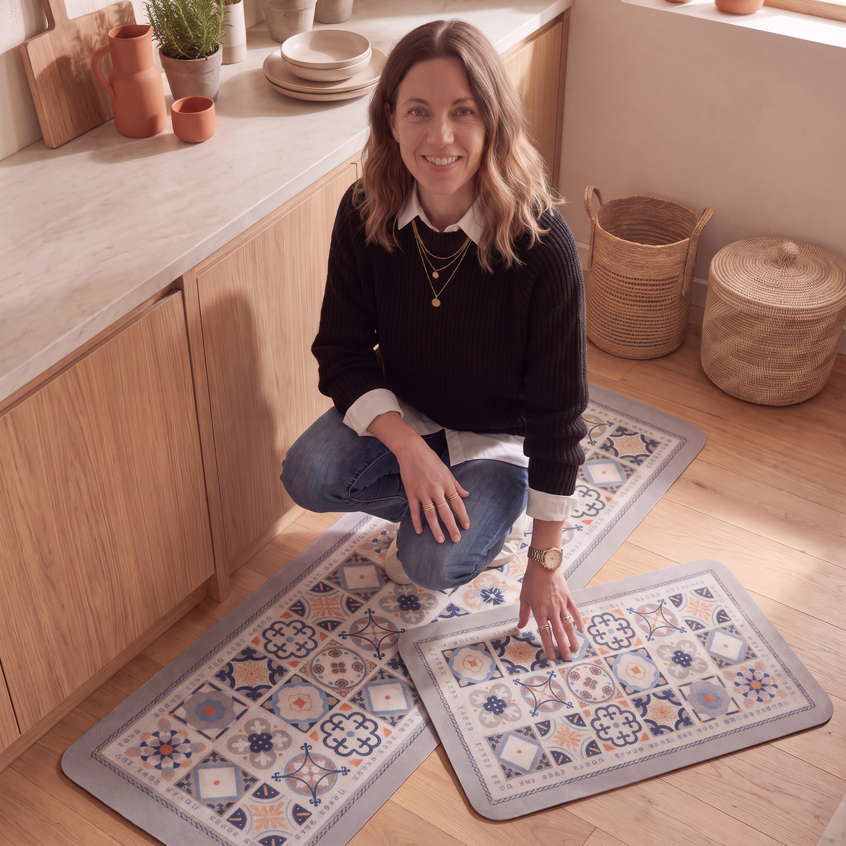 Set Alfombras Antideslizantes Boho Mosaic