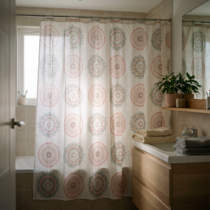Cortina de Baño Mandala Rosa