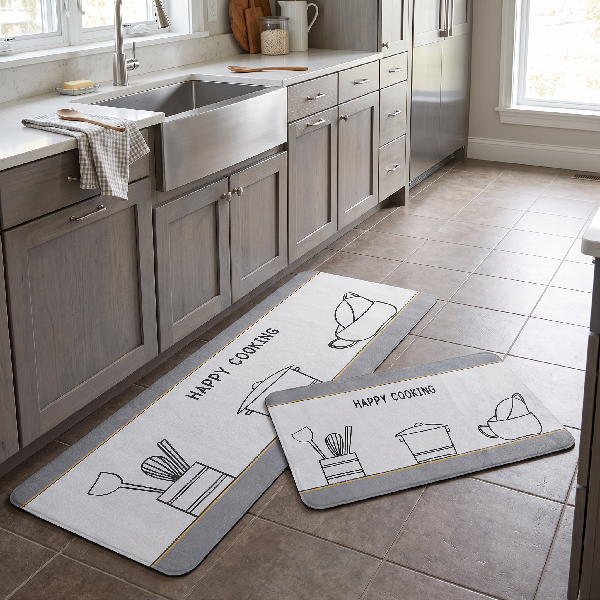 Set Alfombras de Cocina Happy Cooking
