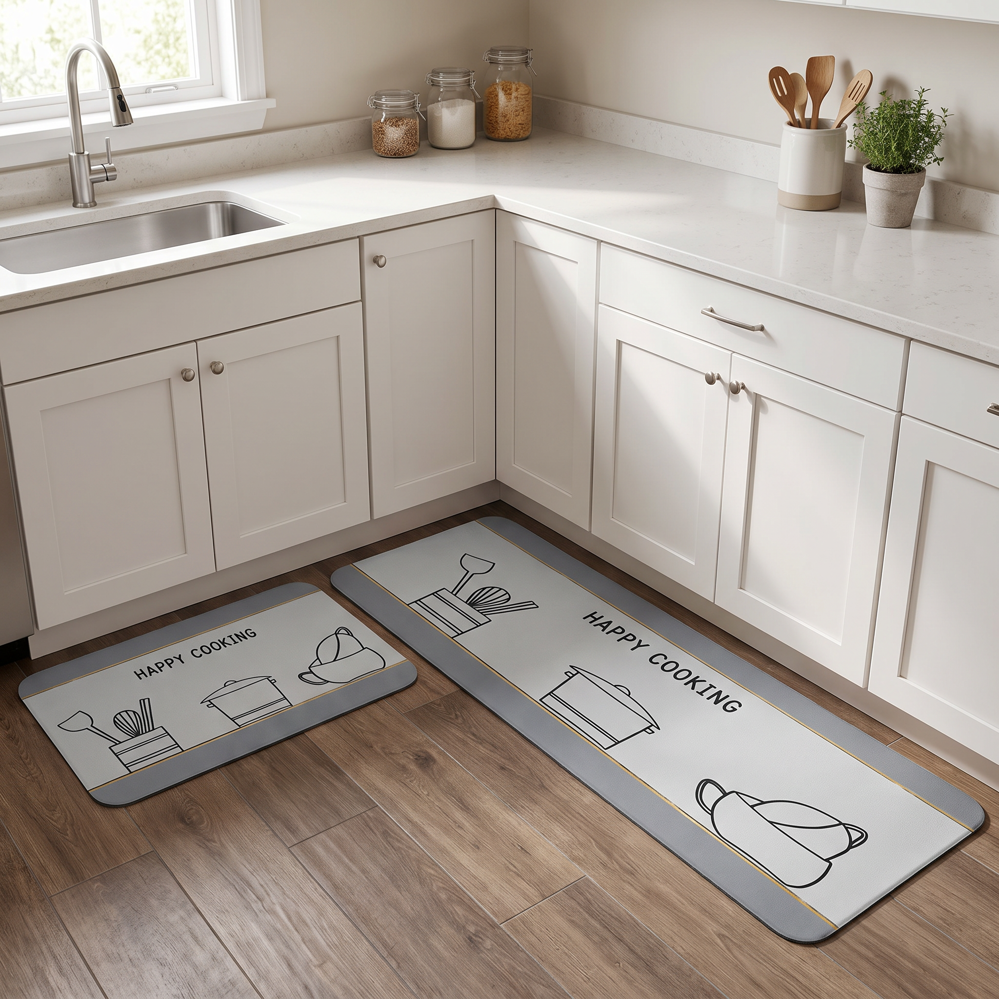 Set Alfombras de Cocina Happy Cooking