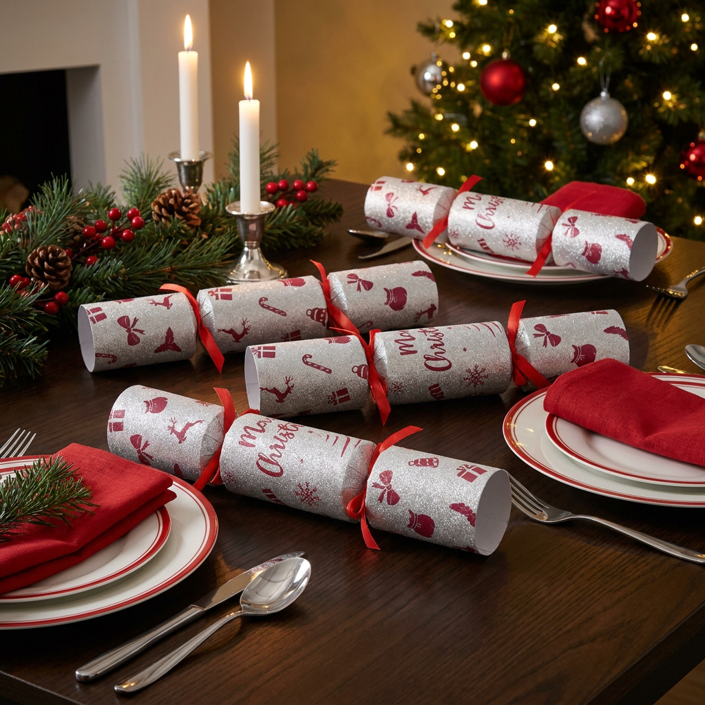 Crackers Navideños Merry Christmas Set x6