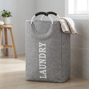Cesto Laundry Manija Acero Gris