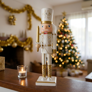 Cascanueces King White & Gold 30 cm