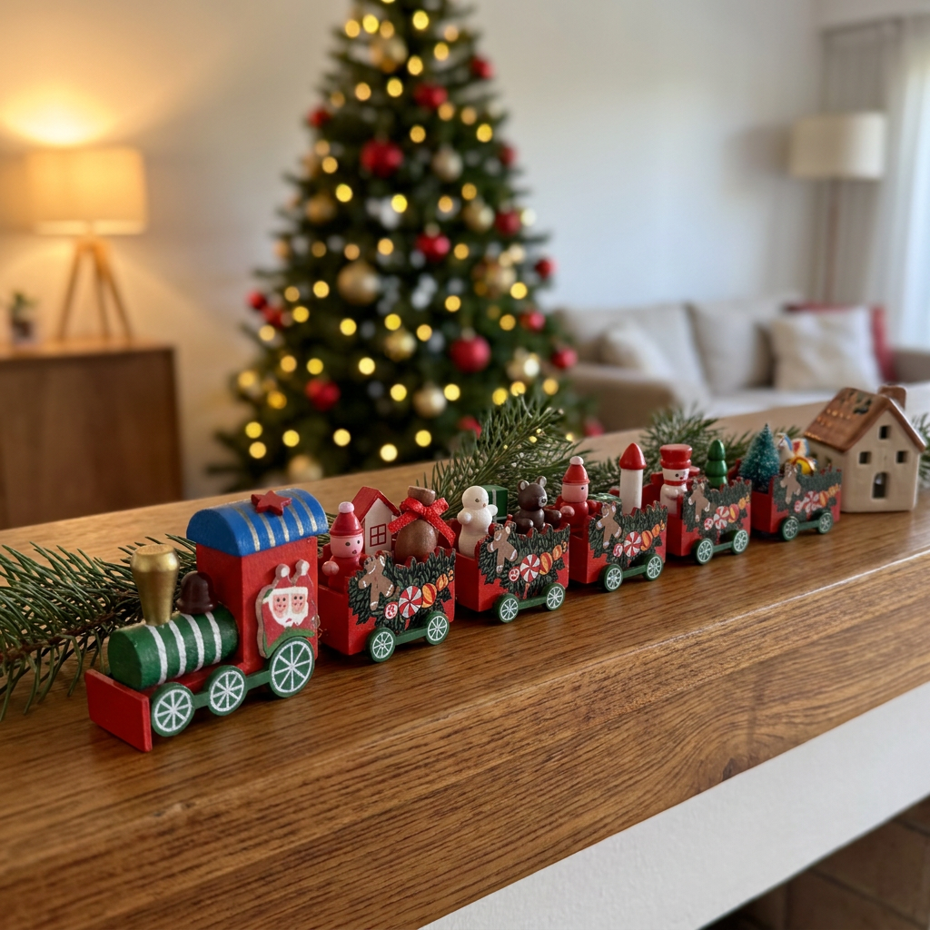 Tren Navideño x6 Vagones 32 cm
