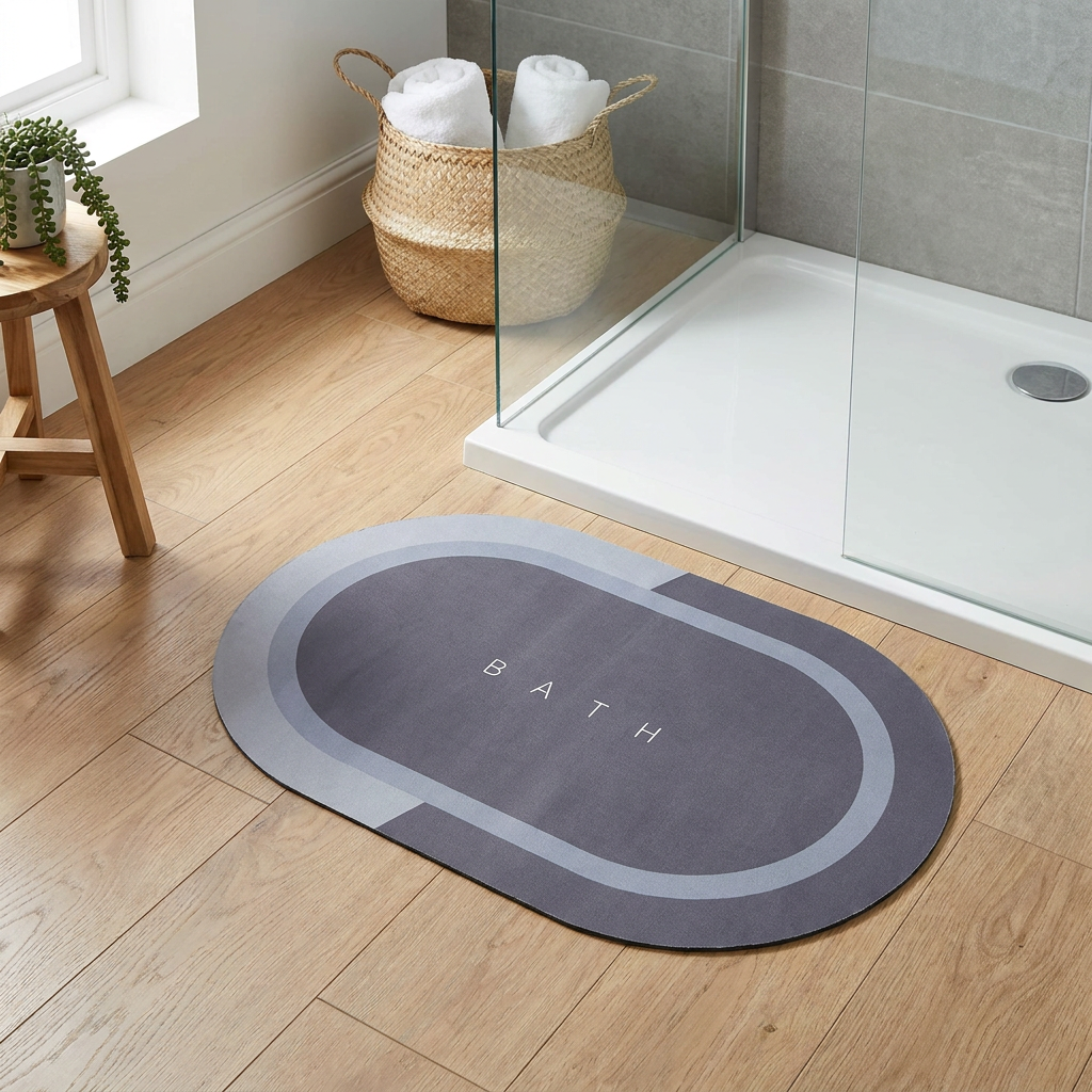Alfombra de Baño Bath Oval Negra
