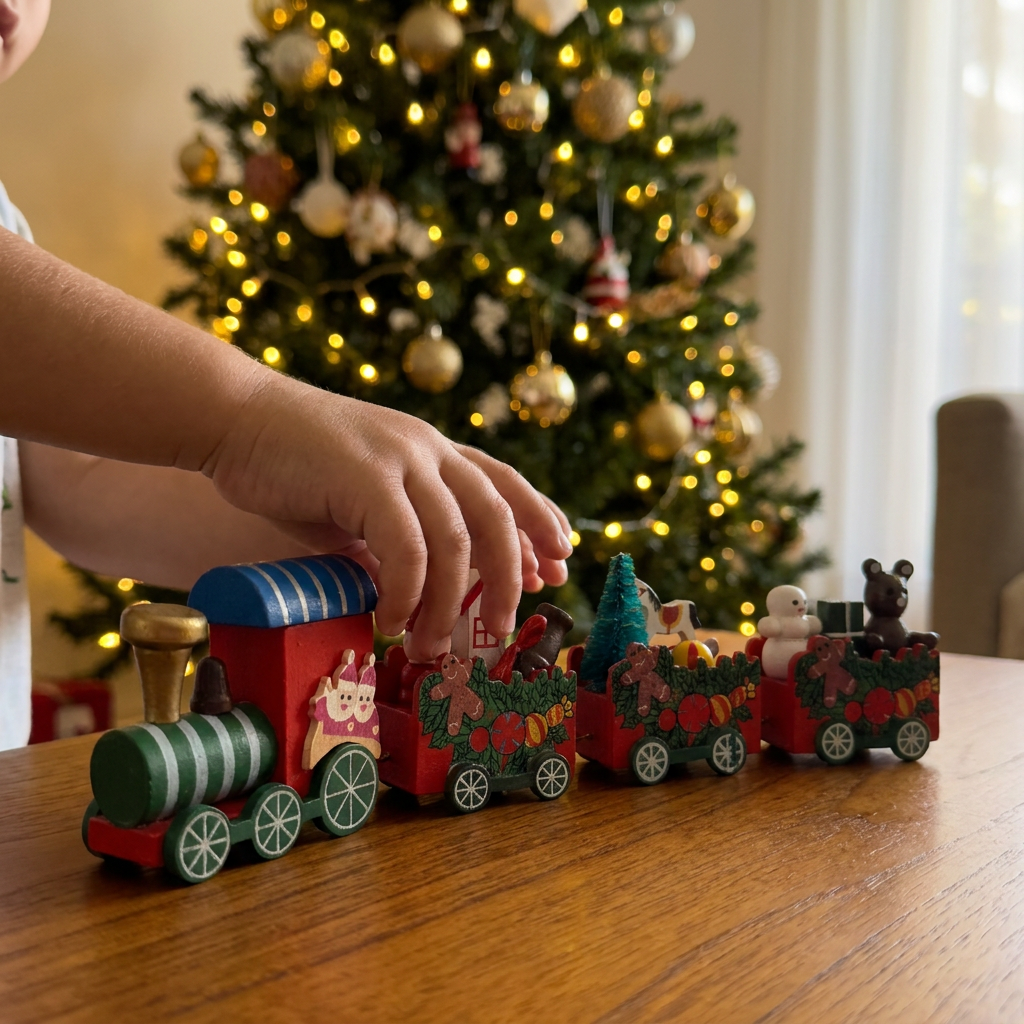 Tren Navideño x4 Vagones 21 cm