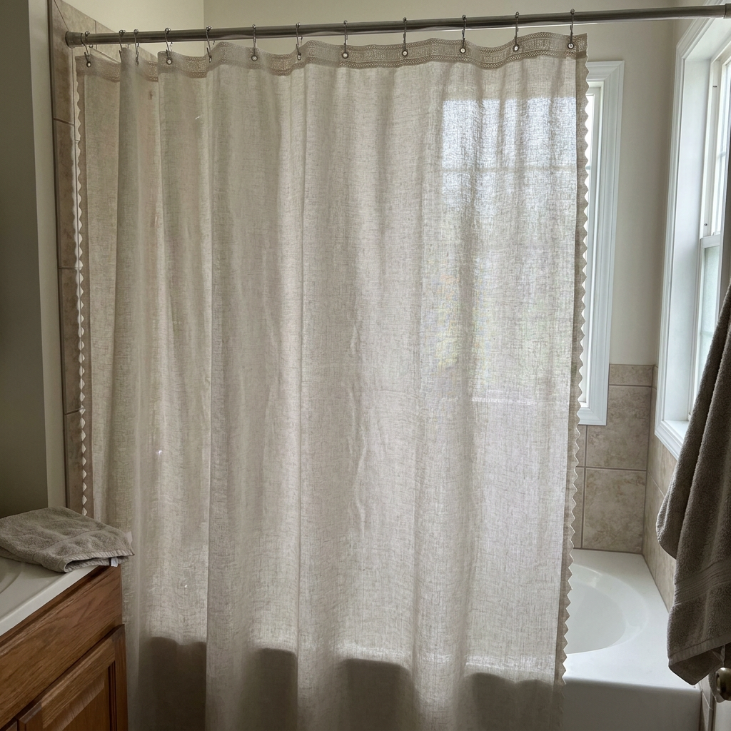 Cortina de Baño Lino Look Beige