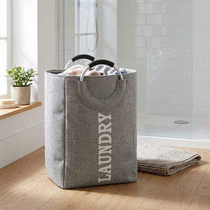 Cesto Laundry Manija Acero Gris