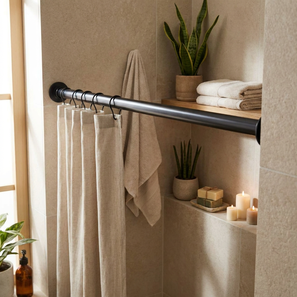 Barral de Cortina Extensible Negro
