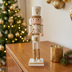 Cascanueces Drummer White & Gold 30 cm