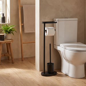 Porta Papel Higiénico Stand Negro