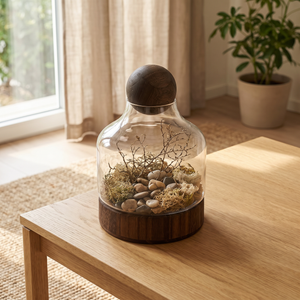 Jarrón Nara Vidrio y Madera 25 cm