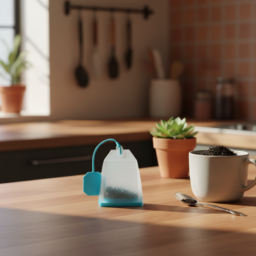 Infusor de Té Silicona Saquito Celeste