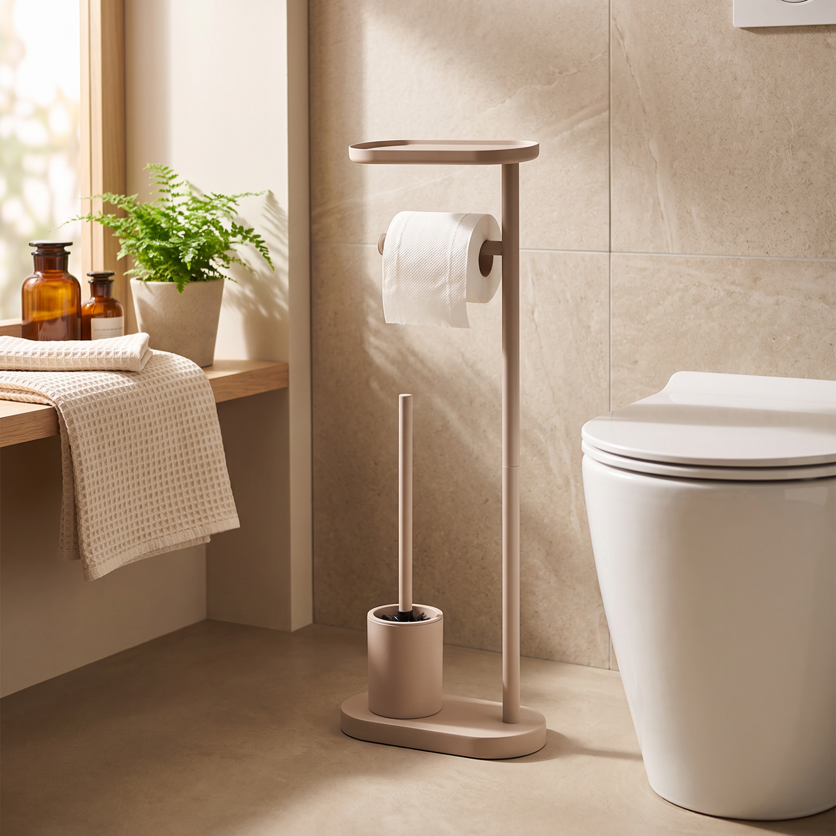 Porta Papel Higiénico Stand Beige