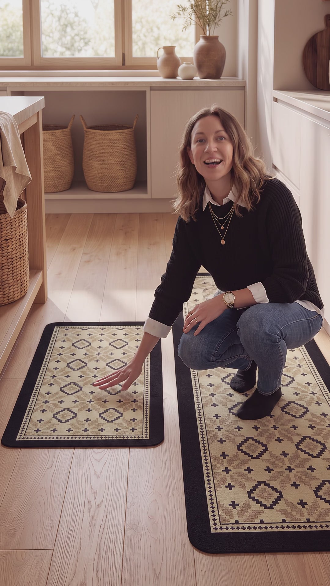 Set Alfombras Altideslizantes Pampa Beige