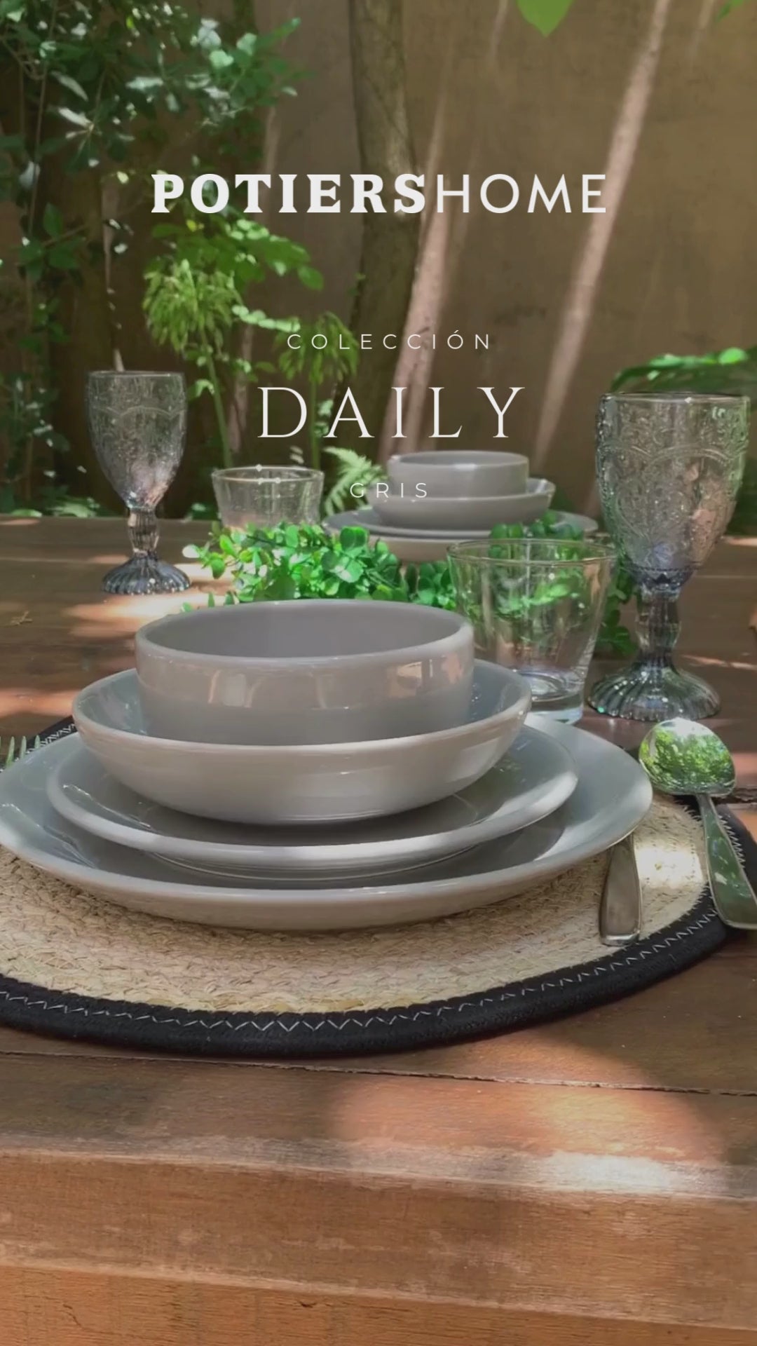 Juego 12 Piezas Daily Gris