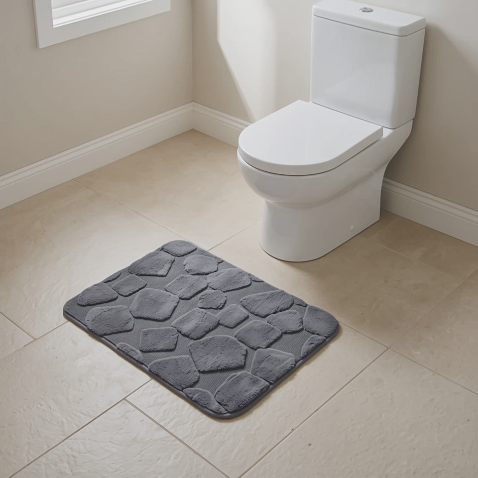 Alfombra de Baño Stone Soft Gris 40 x 60 cm