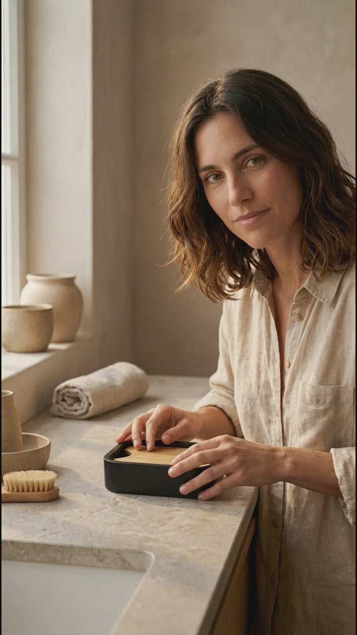 Set de Baño Halo Negro x 3 Piezas