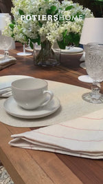 Pack 4 Tazas Positano Crema/Tetera Hierro Rojo