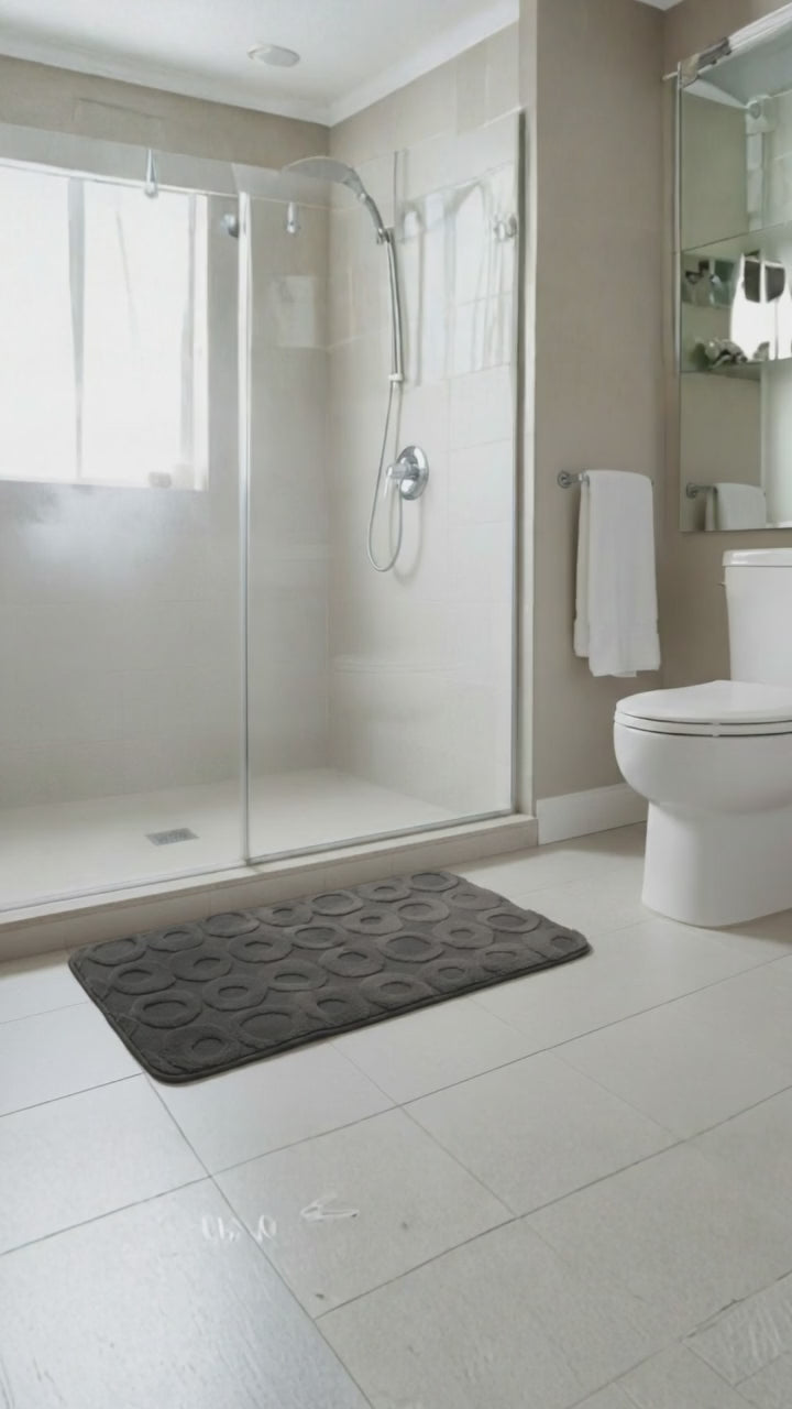 Alfombra de Baño Circle Soft Gris Oscuro 40x60 cm