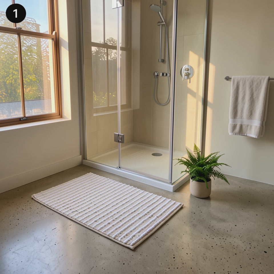 Alfombra de Baño Dot Beige 50x80 cm